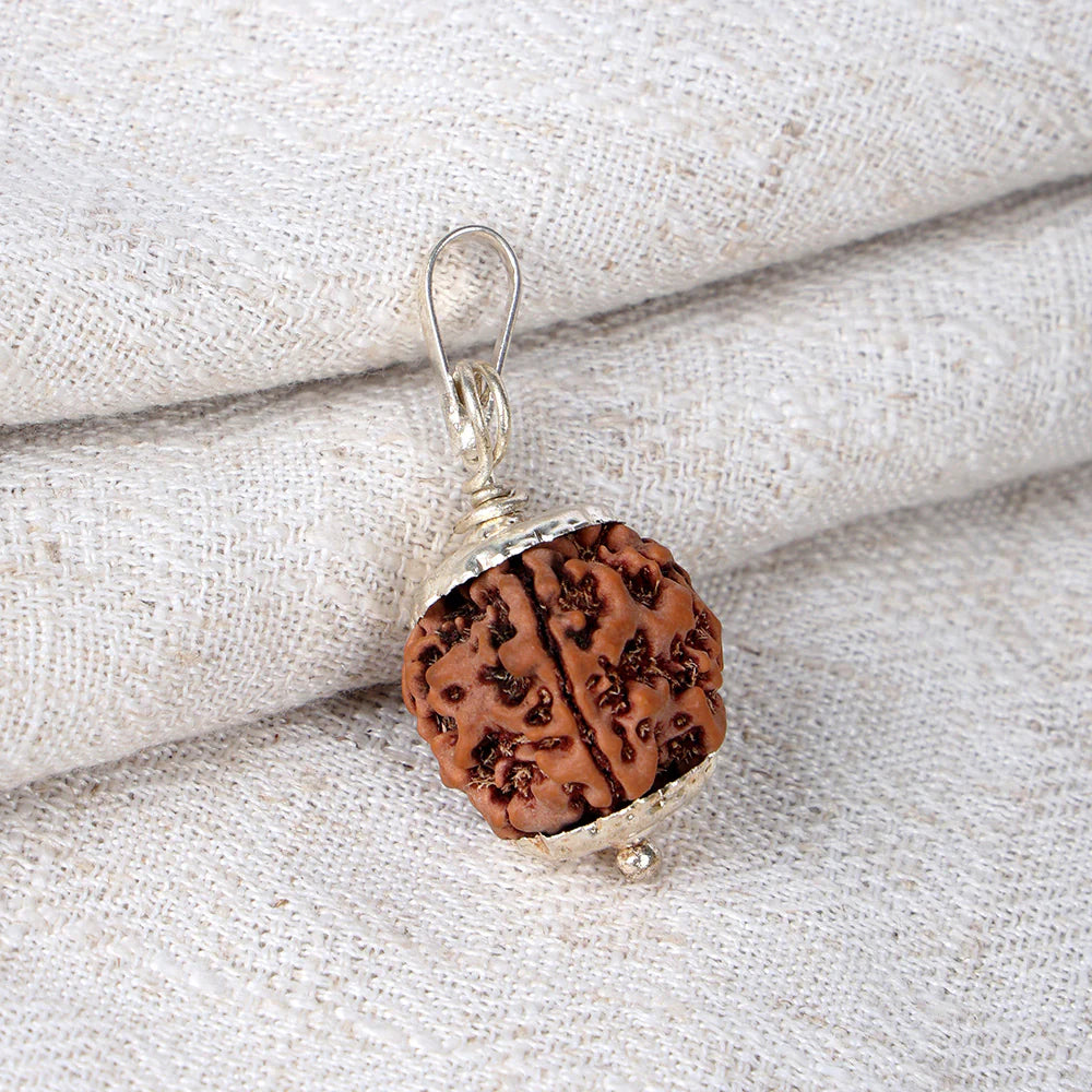 5 Mukhi Rudraksha Pendant – Silver Capped