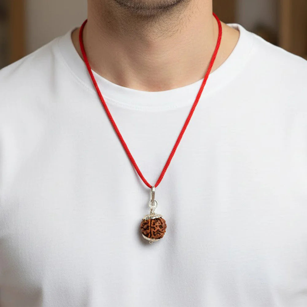 5 Mukhi Rudraksha Pendant – Silver Capped